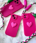 قاب قلب سرخابی با بند طنابی بلند (کدC1506)