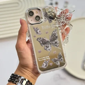 قاب butterfly آینه ای با محافظ لنز رینگی و آویز چسبی (کدC1804)