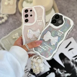 قاب Ribbon Love آیفون و اندرویدی با آویز (کدC1887)