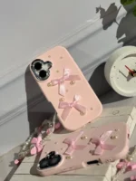 قاب پاپیون مروارید صورتی با آویز (کدC1959) - Image 5