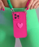 قاب قلب سرخابی با بند طنابی بلند (کدC1506) - Image 3