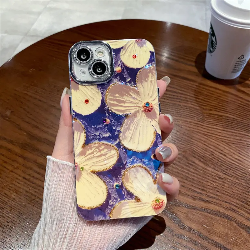 80f4a6 قاب گل آبرنگی (گل کرم / زمینه بنفش) (کدC1481) - Image 1