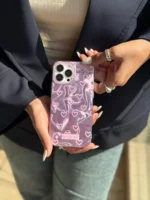 قاب موج صورتی قلبی آیفونی و اندرویدی (کدC1870) - Image 4