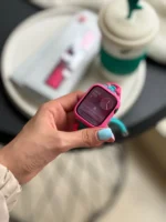 بند اپل واچ بافت کنفی با گارد سرخابی (کدw5009) - Image 3