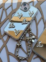 قاب آینه ای قلب کرومی با آویز (کدC1760) - Image 4