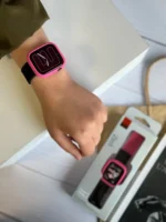 بند و گارد اپل واچ کشی صورتی مشکی (کدw5001) - Image 4