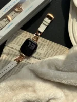 بند اپل واچ کارتیر استیل و چرم سگک دلفینی (کدw5014) - Image 9