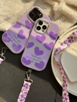 قاب بنفش قلبی با بند (کدC1596) - Image 5