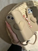 قاب قلبی گوش دار شکلاتی با بند قلبی (کدC1211)