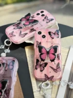 قاب پروانه رومانتیک صورتی با آویز (کدC1807) - Image 4