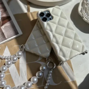 قاب لوزی با دو آویز مرواریدی بلند و کوتاه (کدC1397)