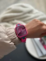 بند اپل واچ بافت کنفی با گارد سرخابی (کدw5009) - Image 2