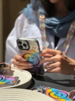 قاب Happy Face colourful با بند (کدC1669)