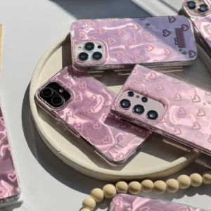 قاب موج صورتی قلبی آیفونی و اندرویدی (کدC1870)