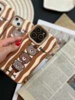 قاب سه خرس قهوه ای راه راه (کدC1681)