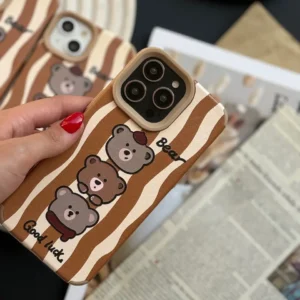 قاب سه خرس قهوه ای راه راه (کدC1681)