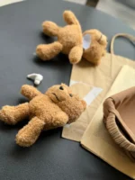 کاور ایرپاد تدی عروسک پشمی رنگ روشن (کدa0071) - Image 3