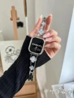 بند اپل واچ ون کلیف استیل + گارد نگینی (کدw5040) - Image 3