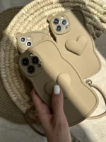 قاب قلبی گوش دار شکلاتی با بند قلبی (کدC1211) - Image 3