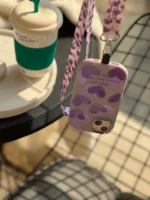 قاب بنفش قلبی با بند (کدC1596) - Image 2