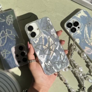 قاب پروانه نگینی با آویز (کدC1716)