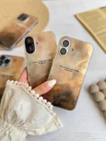 قاب آیفون Milk & Coffee | طرح کهربایی صدفی قهوه‌ای خاص (iPhone 12 تا 17) - Image 8