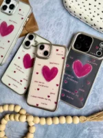 قاب آیفون True Love شفاف | طرح قلب قرمز با نوشته عاشقانه - Image 4