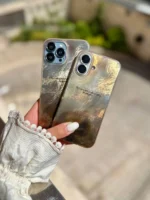قاب آیفون Milk & Coffee | طرح کهربایی صدفی قهوه‌ای خاص (iPhone 12 تا 17) - Image 4