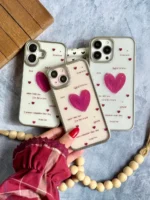قاب آیفون True Love شفاف | طرح قلب قرمز با نوشته عاشقانه - Image 5