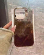 قاب آیفون Milk & Coffee | طرح کهربایی صدفی قهوه‌ای خاص (iPhone 12 تا 17) - Image 6