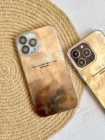 قاب آیفون Milk & Coffee | طرح کهربایی صدفی قهوه‌ای خاص (iPhone 12 تا 17) - Image 3