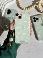قاب پینترسی Green bow آیفون | قاب پاپیون نگینی - Image 6
