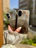 قاب آیفون Milk & Coffee | طرح کهربایی صدفی قهوه‌ای خاص (iPhone 12 تا 17) - Image 11