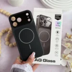 قاب آیفون AG GLASS مگسیف (مشکی) | محافظ لنز کامل | ظاهر سری 17