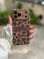 قاب پلنگی آیفون Dior Leopard Golden