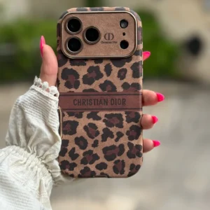 قاب پلنگی آیفون Dior Leopard Golden