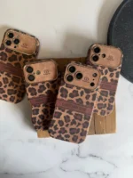 قاب آیفون Dior Leopard Golden با محافظ لنز و طرح پلنگ طلایی برای سری ۱۳ تا ۱۷