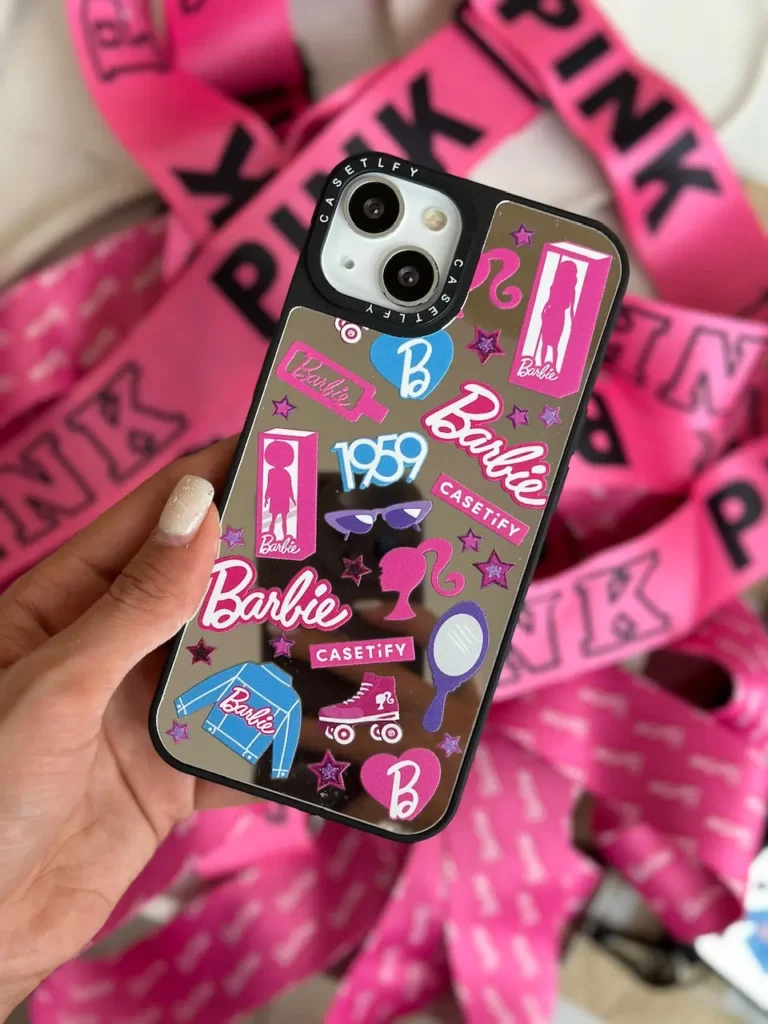 قاب باربی آیفون استیکر Barbie آینه ایقاب باربی آیفون استیکر Barbie آینه ای