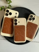ولت مگ‌سیف چرمی طرح اسب هرمس | دوخت دستی، رنگ قهوه‌ای، مگنت قوی - Image 5