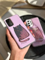 قاب آیفون گربه صورتی آکواریومی meow - Image 2