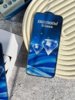 گلس محافظ صفحه آیفون نگین‌دار (Diamond) | دور الماس‌کاری شده | مناسب سری ۱۲ تا ۱۷ - Image 3