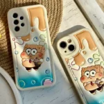 قاب آیفون برجسته چرمی spongebob - Image 3