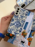 قاب طرح شکوفه آبی (Blue Blossom) آیفون، سامسونگ و شیائومی | طراحی ظریف و خاص - Image 7