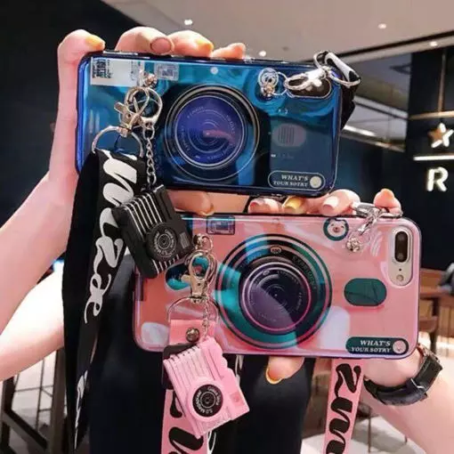 قاب موبایل آیفون دوربین کمرا لیزری صورتی قاب موبایل آیفون دوربین کمرا لیزری صورتی - Image 1