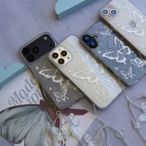 قاب آیفون Ice Butterfly هولوگرامی با آویز ست