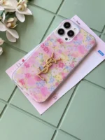 قاب آیفون YSL Pink Garden لوگوبرجسته - Image 3