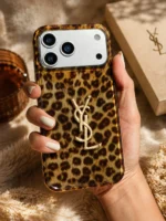 قاب پلنگی قهوه‌ای YSL آیفون