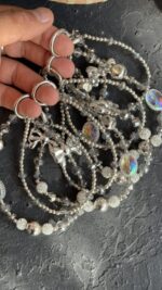 بند و آویز نگین انگشتری درشت پاپیون نقره ای - Image 2