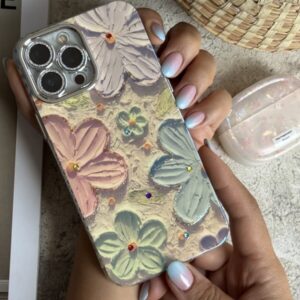 قاب موبایل ( آیفون _ سامسونگ ) گل آبرنگی ژله ای سه بعدی