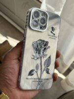 قاب موبایل آیفون گل رز سربی - Image 3